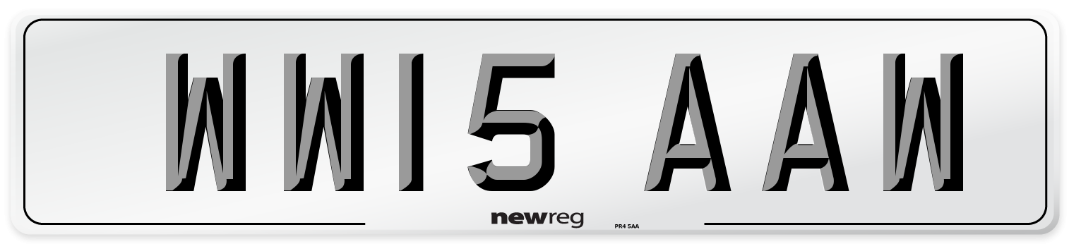WW15 AAW Number Plate from New Reg
